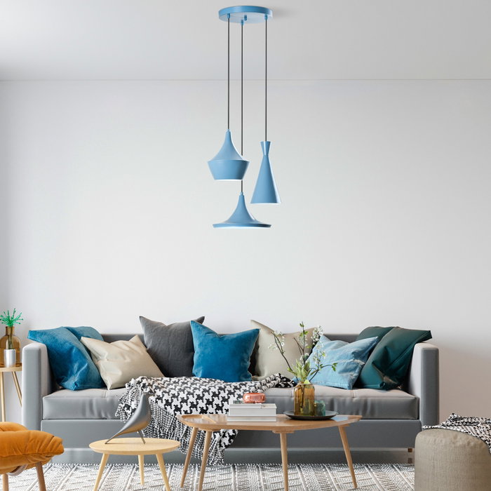 Opviq Lámpara de araña azul claro con altura ajustable Opviq Lámpara de araña azul claro con altura ajustable